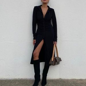 With Jean Stevie black midi dress